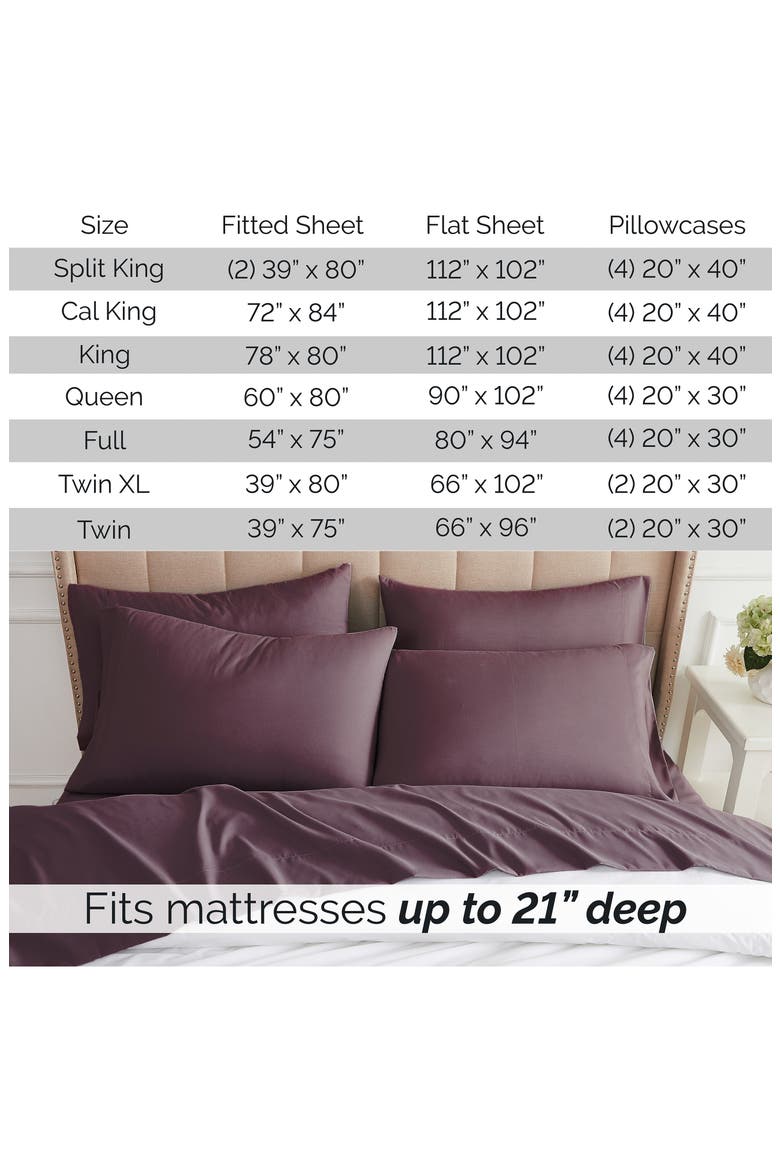 Vilano Springs Extra Deep Pocket Sheet Set, Alternate, color, PURPLE