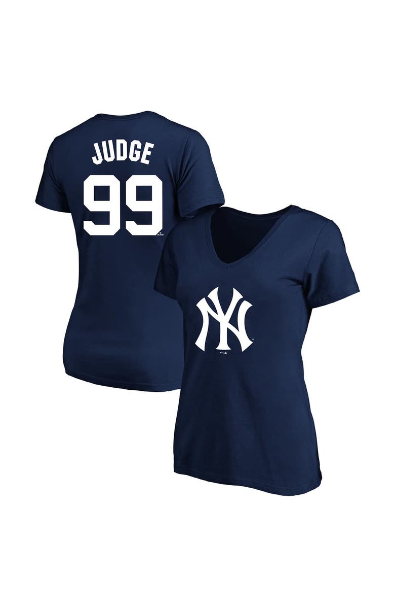PROFILE Women's Profile Aaron Judge Navy New York Yankees Plus Size Name & Number V-Neck T-Shirt, Main, color, Navy