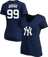 PROFILE Women's Profile Aaron Judge Navy New York Yankees Plus Size Name & Number V-Neck T-Shirt
