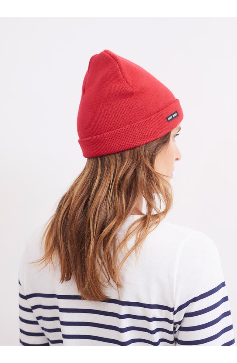 Saint James CARTIER - Nautical Solid Wool Blend Beanie, Alternate, color, Red