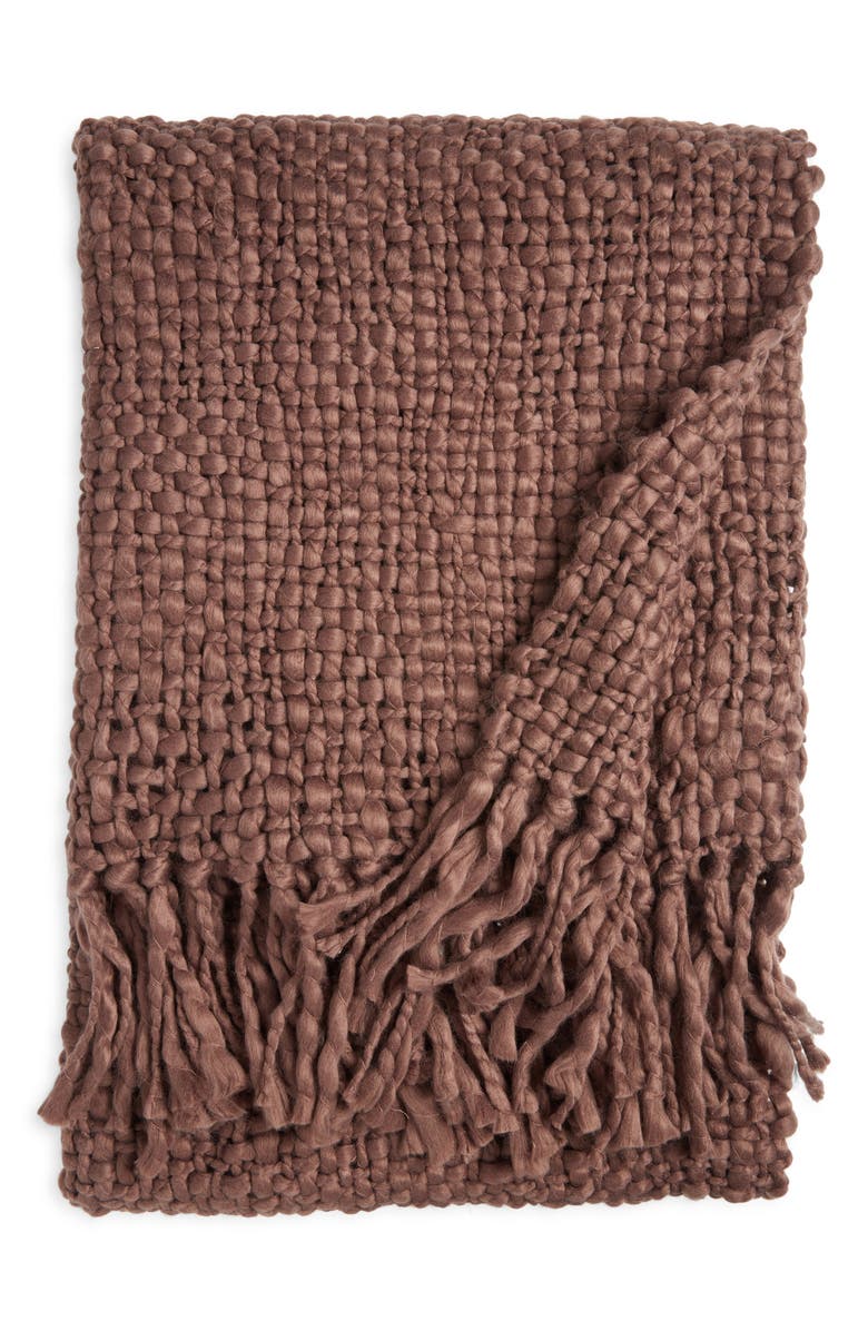 Nordstrom Chunky Handwoven Throw Blanket, Main, color, Brown Bitter