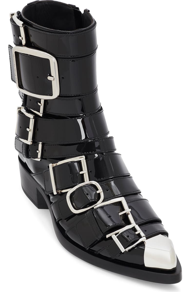 McQueen Punk Buckle Bootie, Main, color,