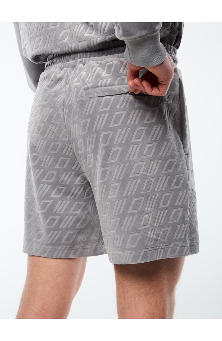 Sergio Tacchini Bandiera Debossed Velour Short, Alternate, color, Sleet