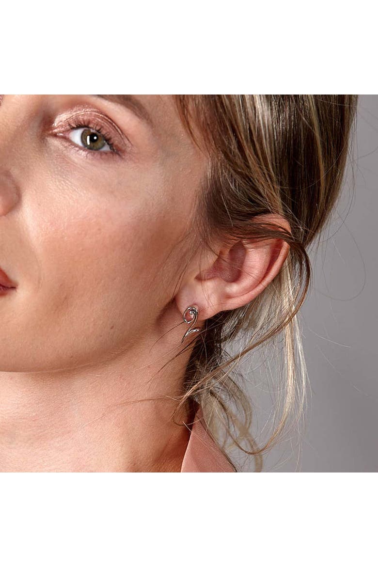 Dainty Q Studs, Alternate, color, Sterling Silver
