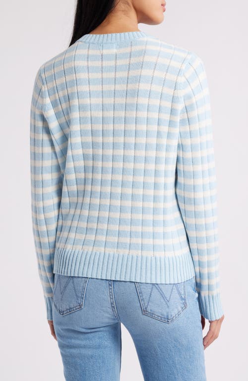 Caslon ® Stripe Crewneck Rib Sweater In Blue