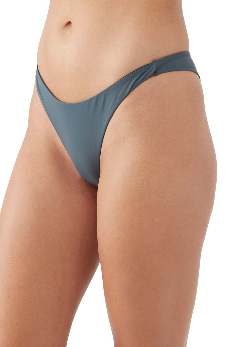 O'Neill Hermosa Saltwater Solids Bikini Bottoms, Alternate, color, Slate