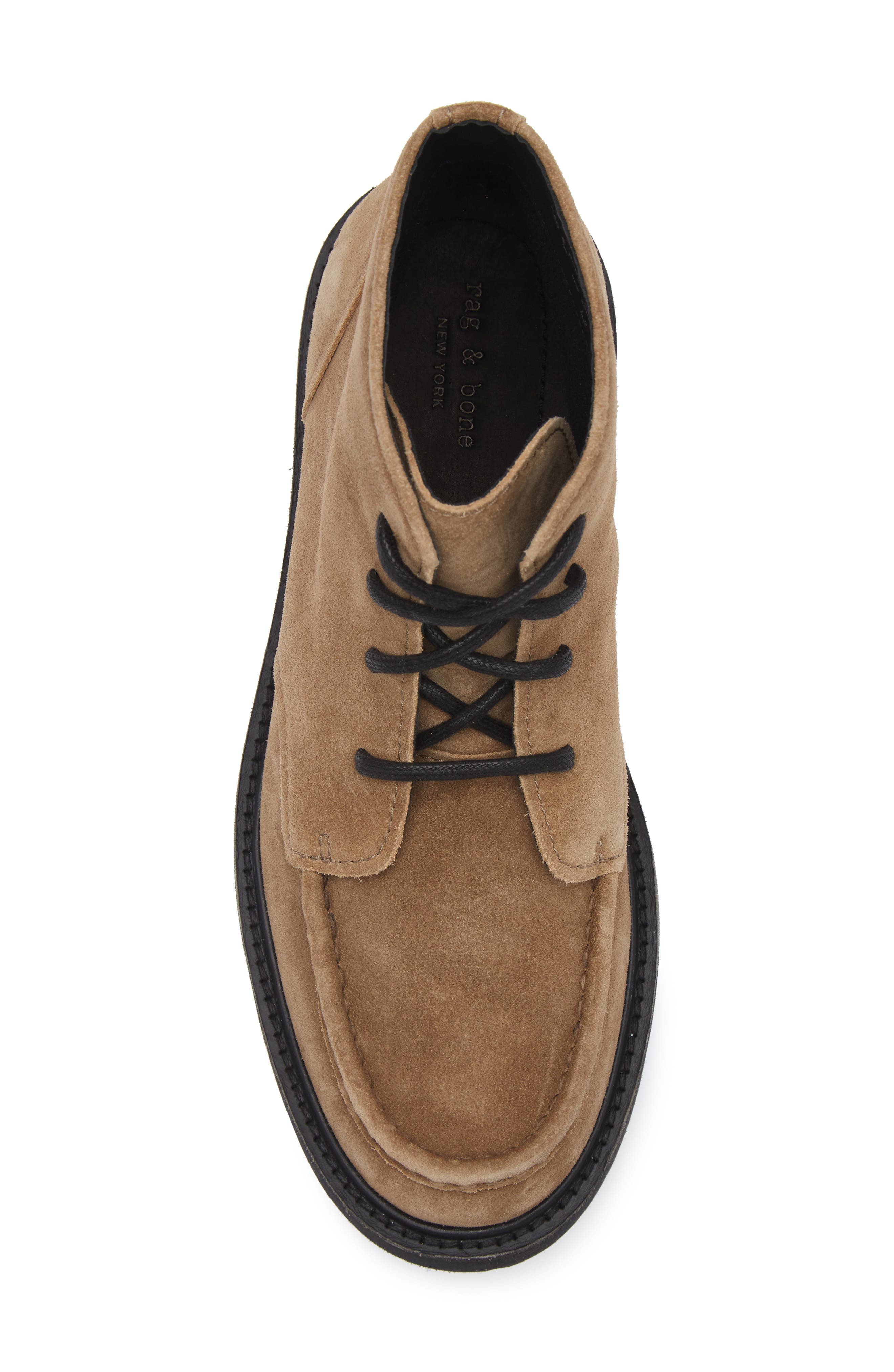 rag & bone Tucker Moc Toe Boot, Alternate, color, Khaki/ Olive Suede