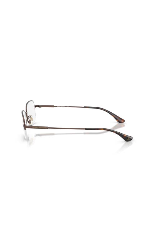 Brooks Brothers 54mm Rectangle Optical Glasses In Brown