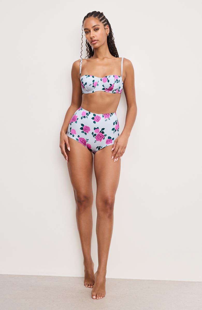 Good American Satin Swim Shorts, Alternate, color, Vintage Rose001