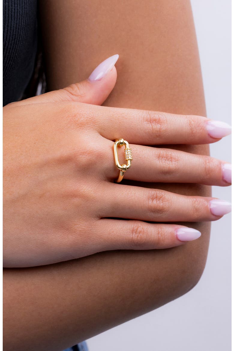 Modern Square Ring, Alternate, color, GOLD