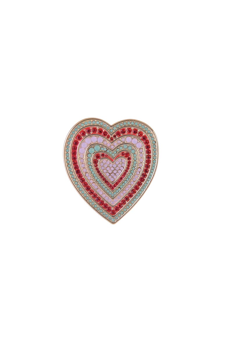 Stone Heart Pin, Main, color, Red