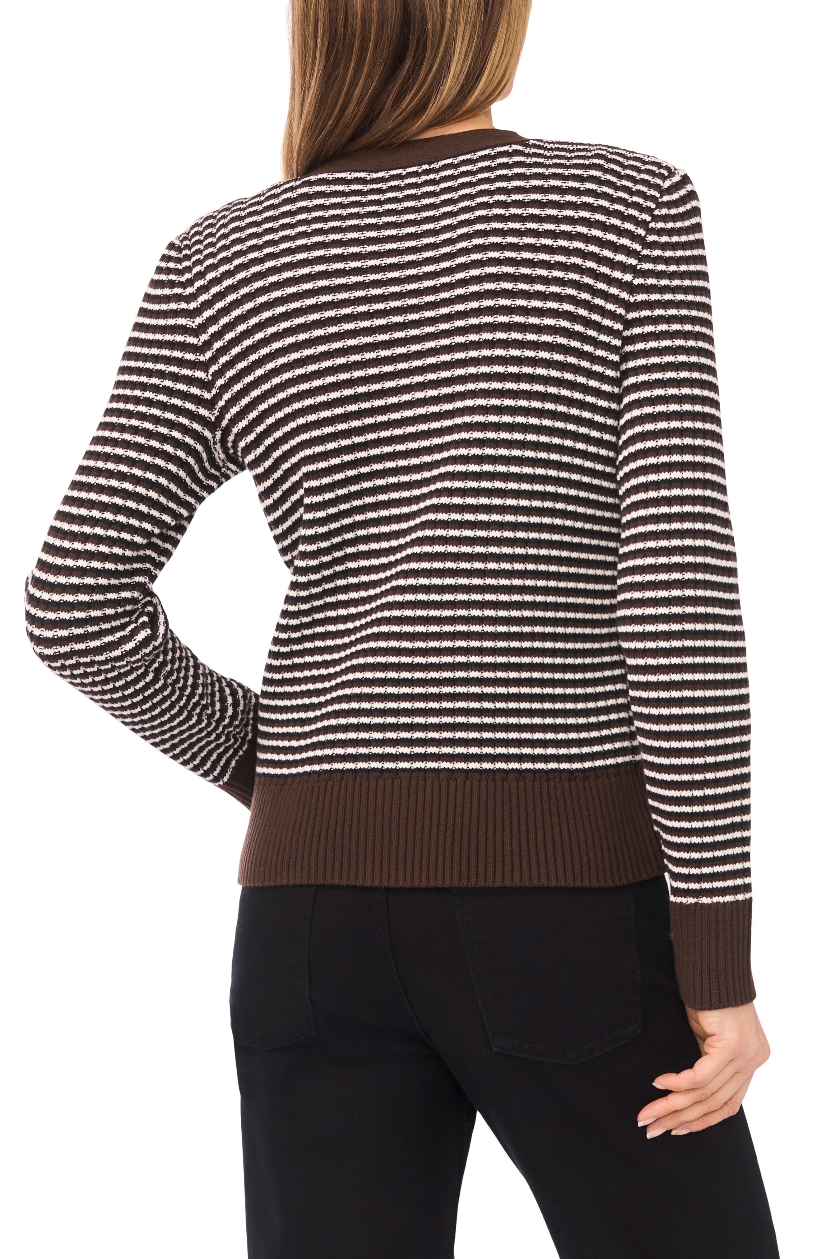 Stripe V-Neck Cardigan - image 2