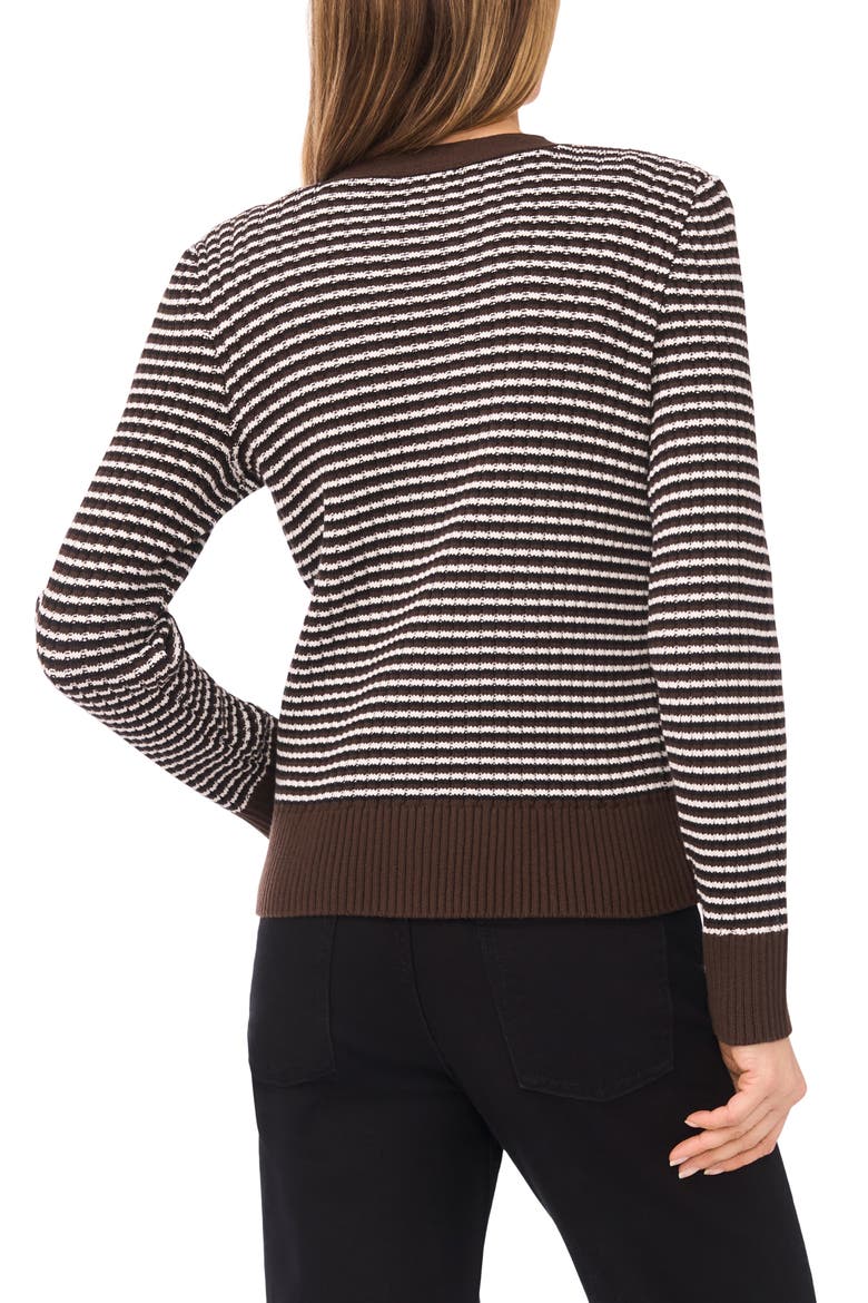 Stripe V-Neck Cardigan, Alternate, color, DELICIOSO
