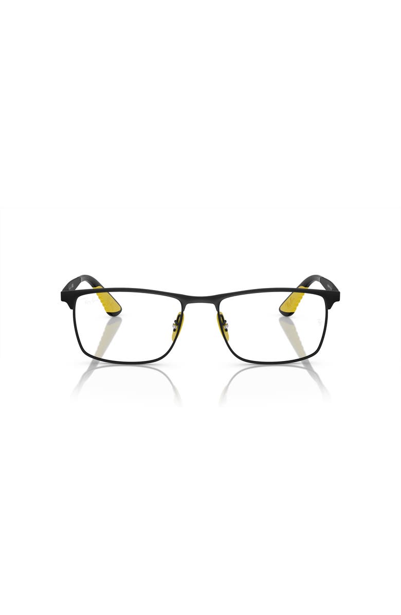 Ray-Ban 55mm Rectangle optical glasses, Alternate, color, Black