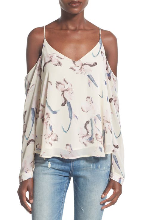 ASTR Cold Shoulder Long Sleeve Blouse