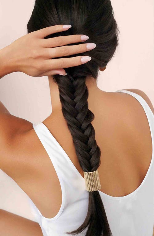 Ettika Ribbed Pony Cuff Bracelet In Gold