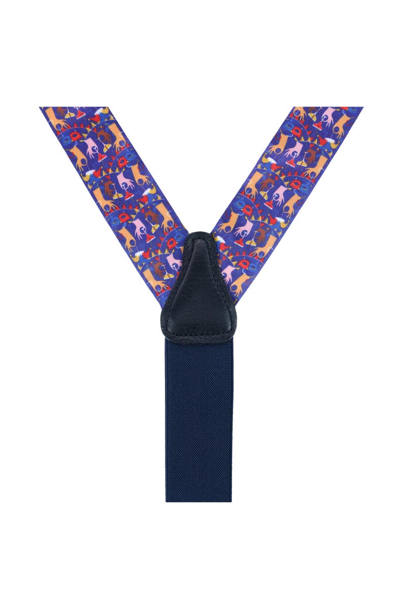 Trafalgar Toast The Night Away Silk Button End Suspenders, Alternate, color, Multiple