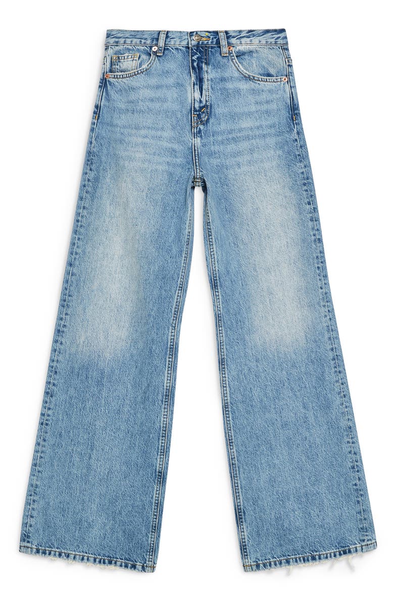 Topshop High Waist Wide Leg Jeans, Alternate, color,