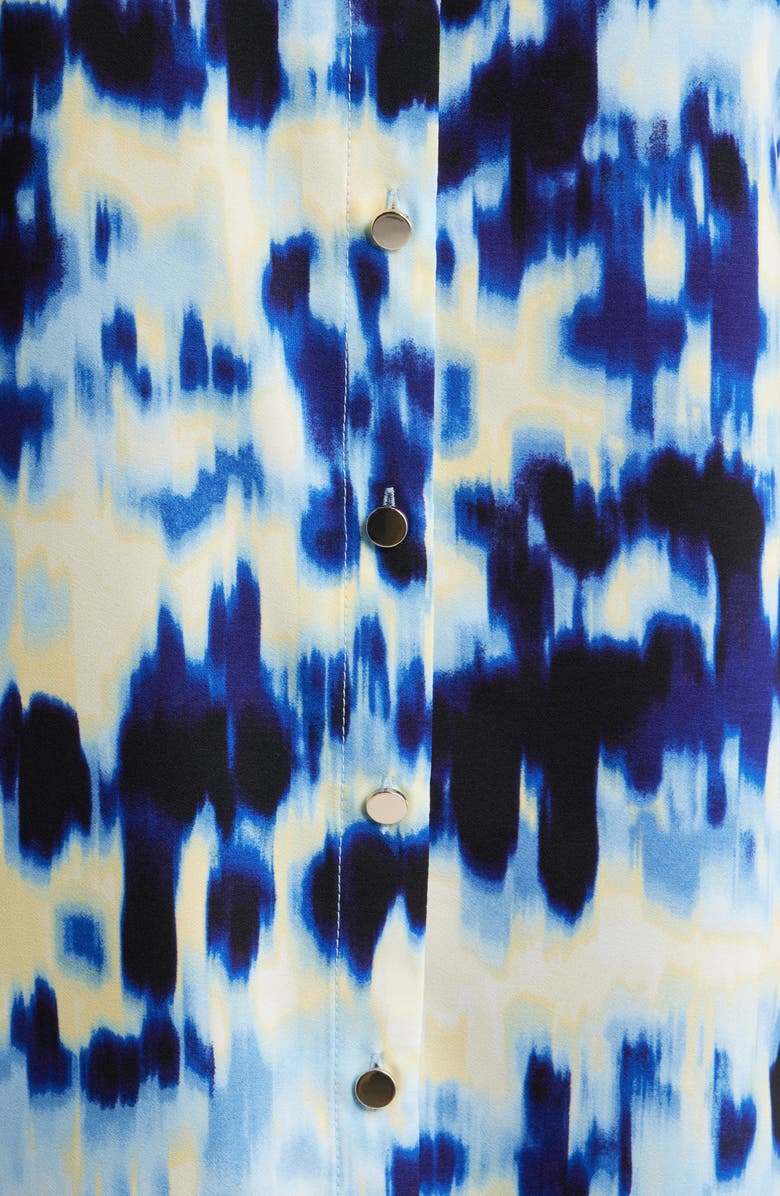 AK ANNE KLEIN Crepe Button-Up Shirt, Alternate, color, Lakeshore Multi