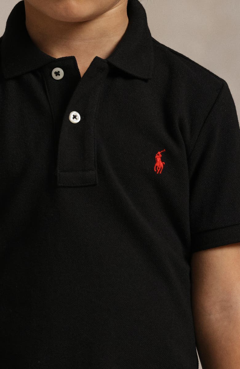 Polo Ralph Lauren Kids' Solid Cotton Piqué Knit Polo, Alternate, color, Polo Black