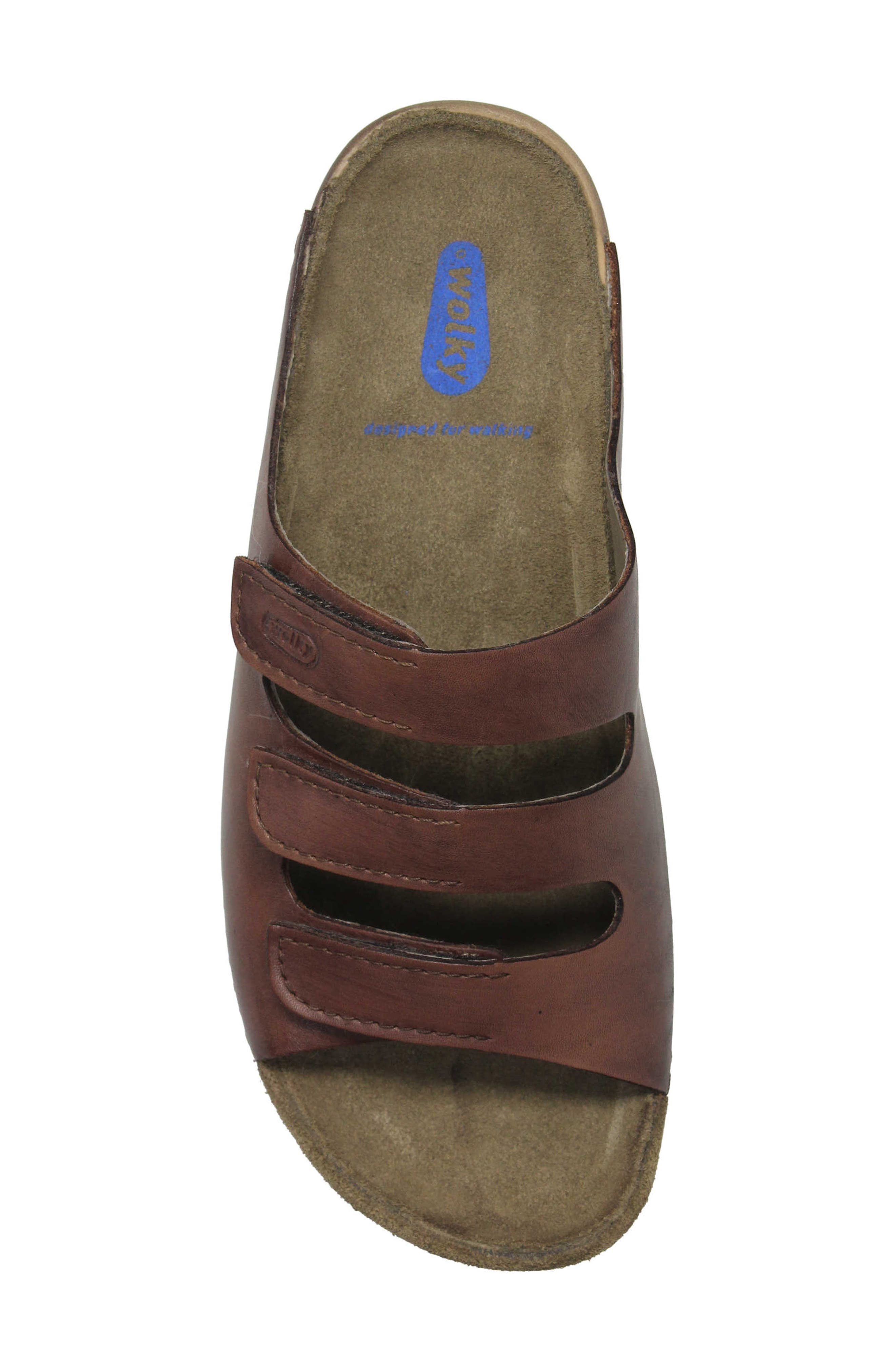 Wolky Nomad Slide Sandal, Alternate, color, Cognac Leather