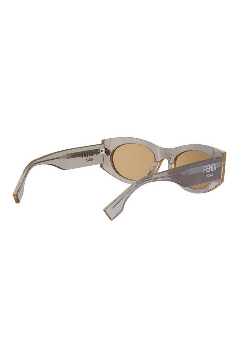 'Fendi Roma 52mm Oval Sunglasses, Alternate, color, BEIGO
