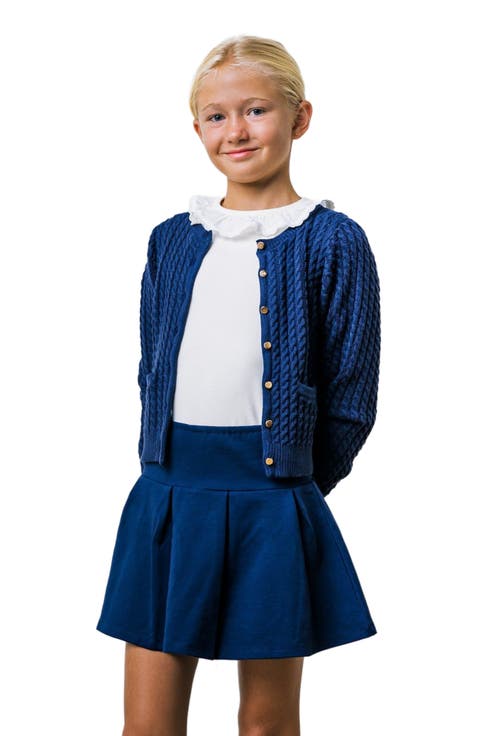 Organic Long Sleeve Classic Cable Cardigan Sweater (Baby)