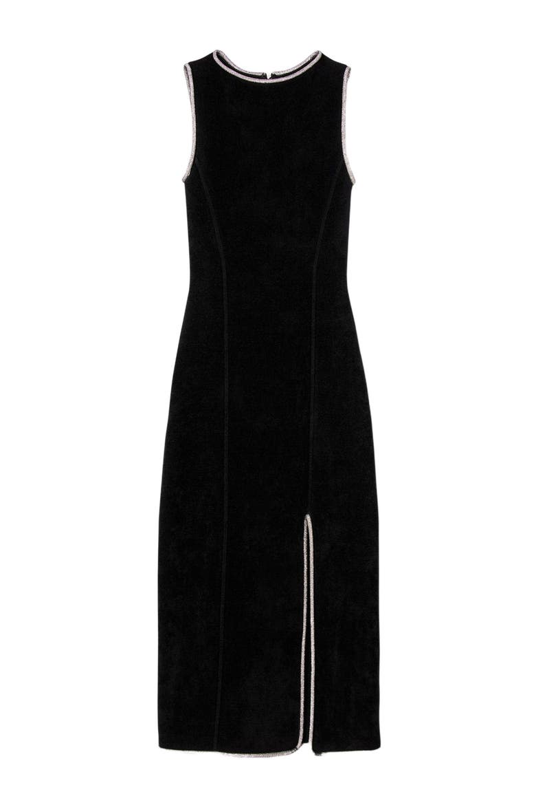 Rhinestone slit maxi dress, Alternate, color, Black
