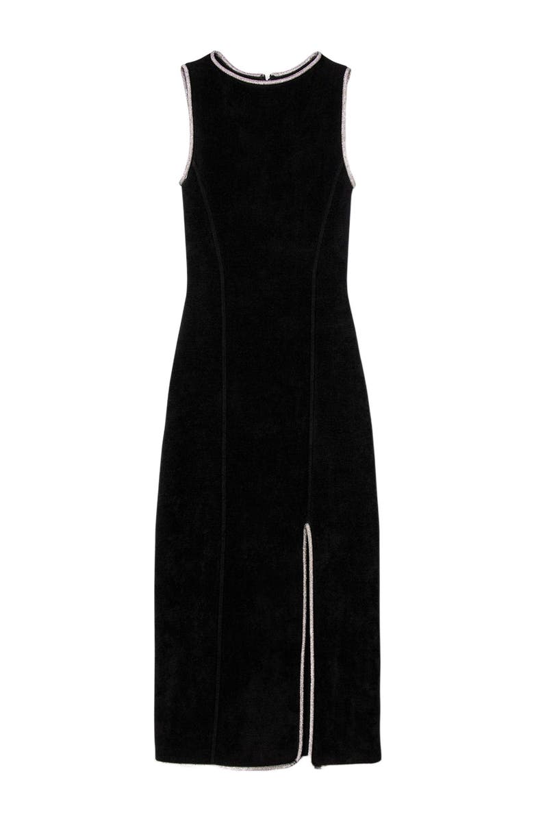 SANDRO Rhinestone slit maxi dress, Alternate, color, Black
