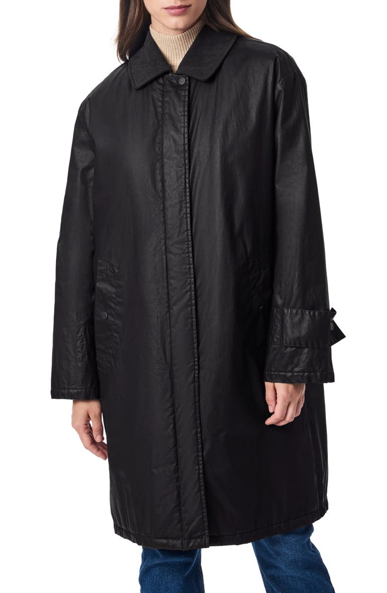 Bernardo Oversize Waxed Cotton Twill Coat, Main, color, 