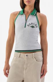 Off Season Collared Halter Tank