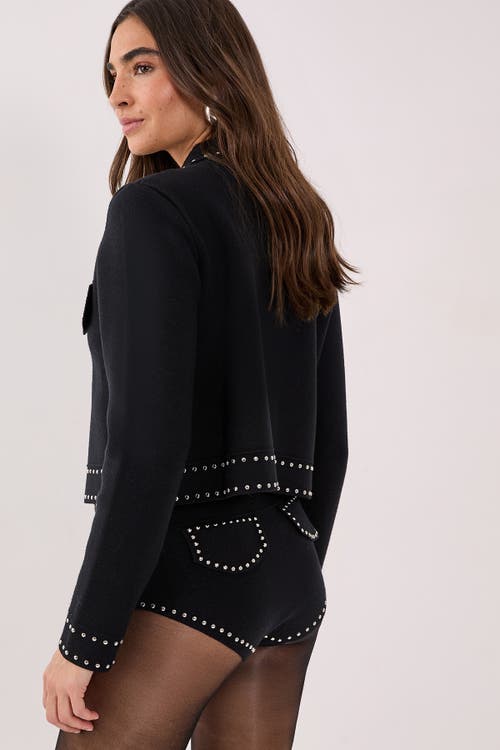 Nasty Gal Knitted Western Stud Detail Cardigan In Black