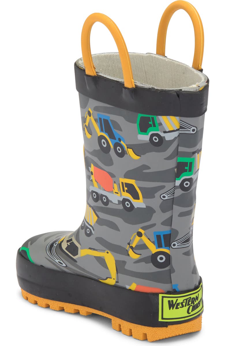 Western Chief Kids' Construction Rain Boot, Alternate, color, Gray