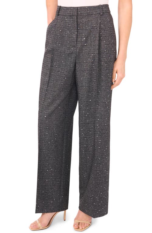 Cece Pleated High Waist Wide Leg Pants In Gray