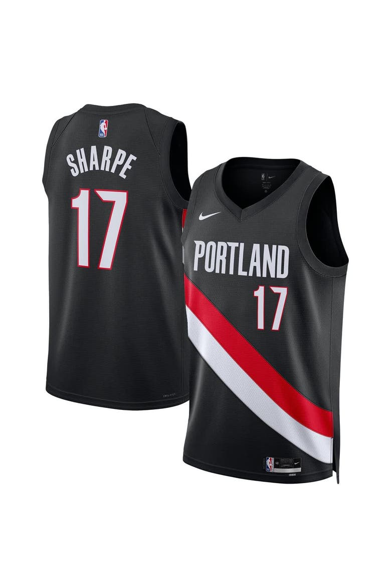 Unisex Nike Shaedon Sharpe Black Portland Trail Blazers Swingman Jersey - Icon Edition, Main, color, Black