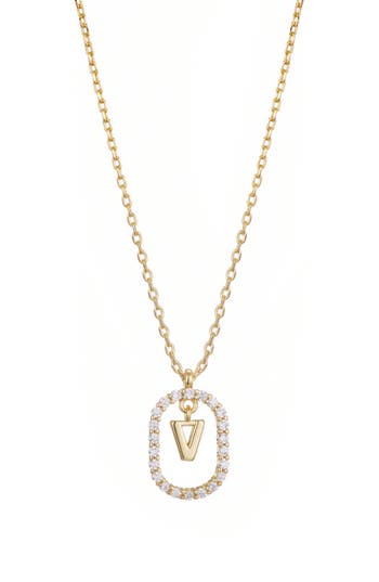 Adornia Floating Letter Initial Cubic Zirconia Pendant Necklace