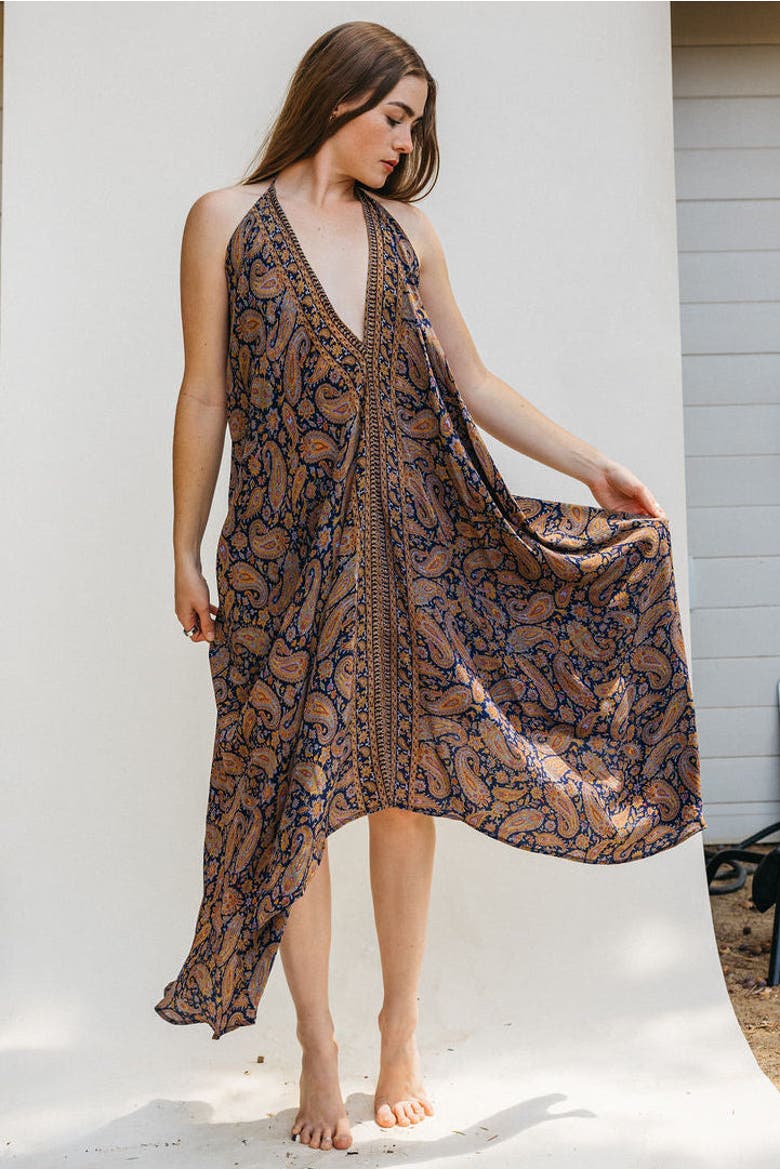 Classic Silk Dress Sunday, Alternate, color, Navy
