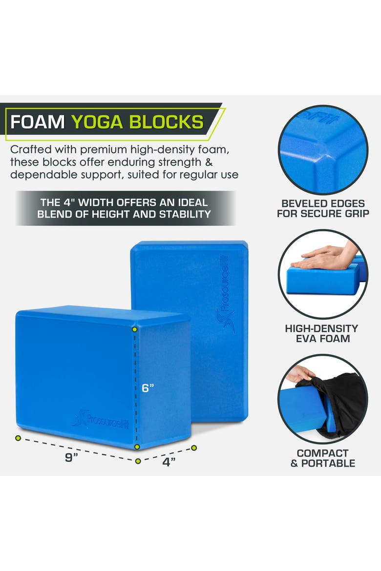 Foam Yoga Blocks, Alternate, color, Blue