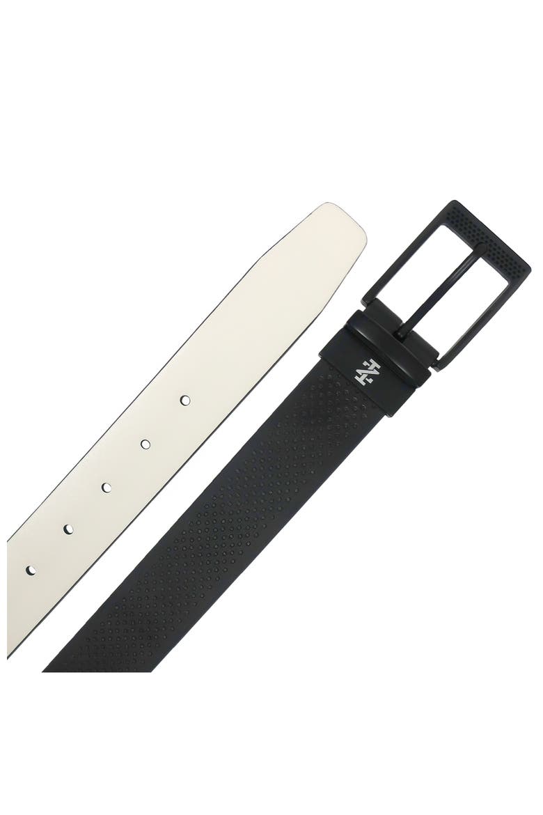 Golf Reversible Embossed Perf to Smooth Texture Leather Belt, Alternate, color, Black/White