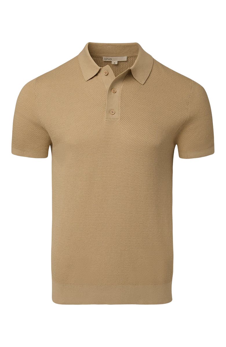 Onia Cotton Textured Knit Polo, Alternate, color,