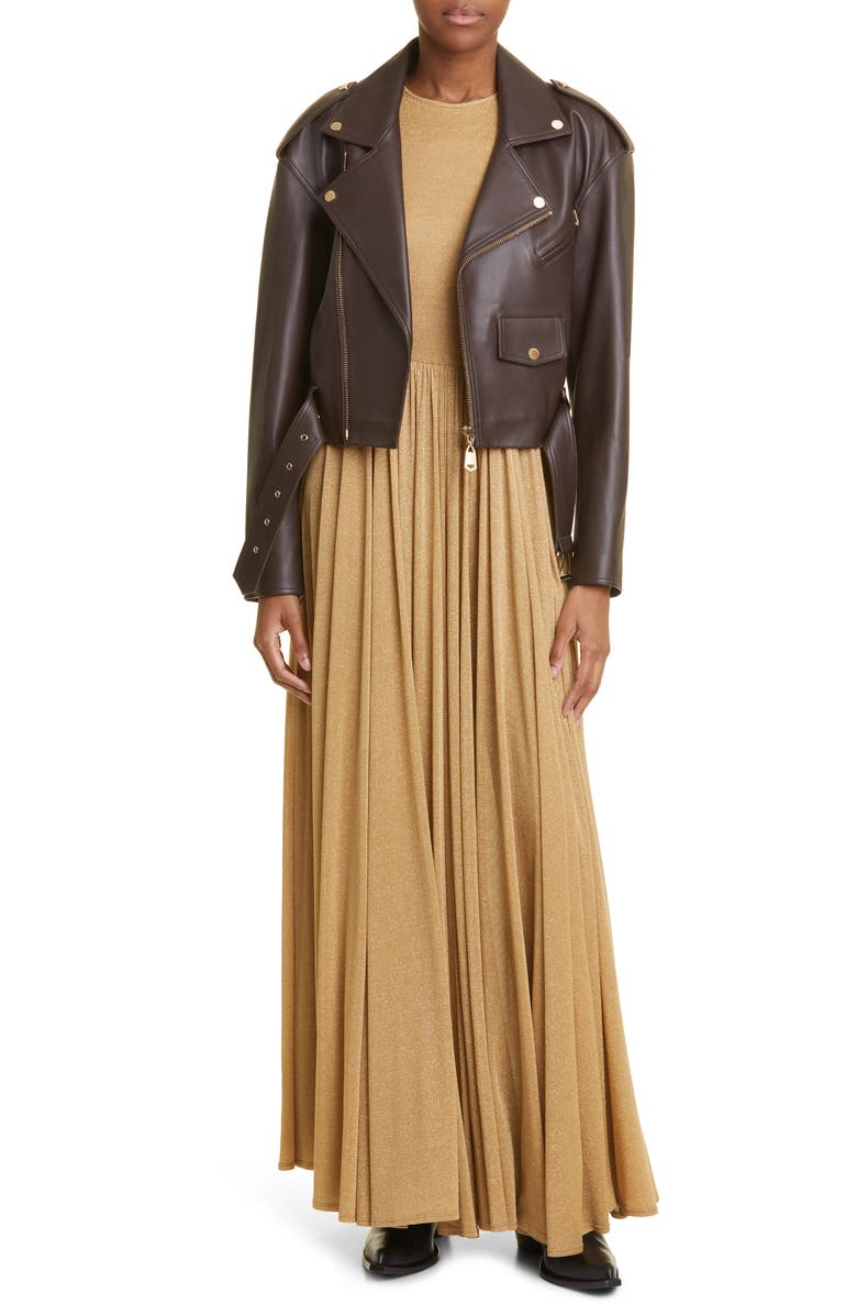 Zimmermann Luminosity Leather Biker Jacket, Alternate, color,
