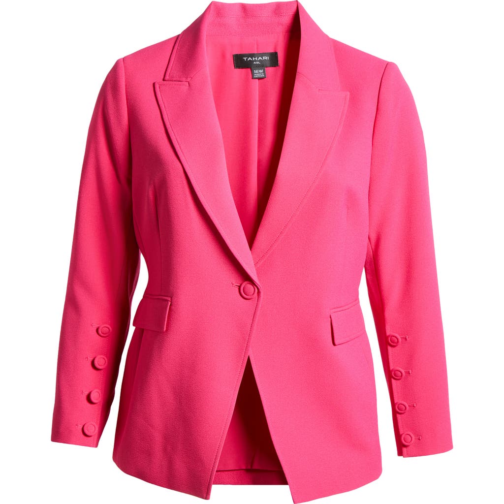 Tahari Asl One-button Blazer In Raspberry