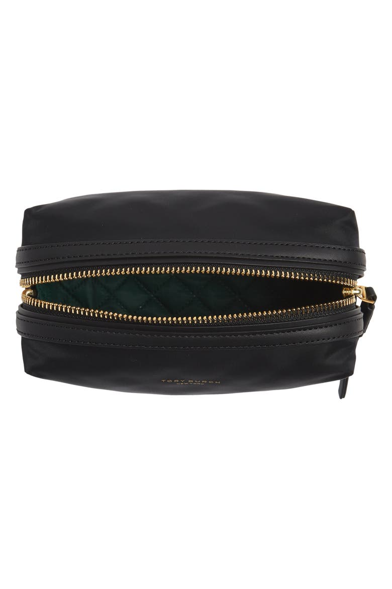 Small Perry Nylon Cosmetics Case, Alternate, color, BLACK