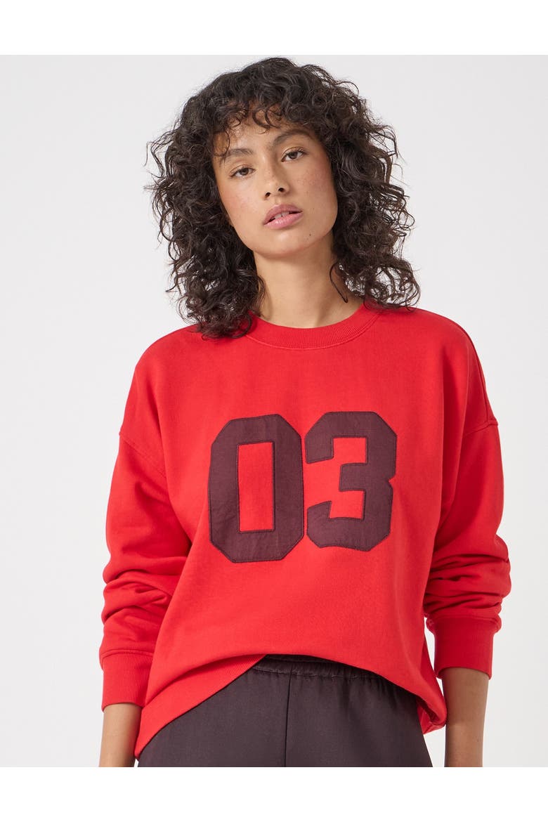 Collegiate 03 Graphic Sweatshirt, Main, color, Bright Red