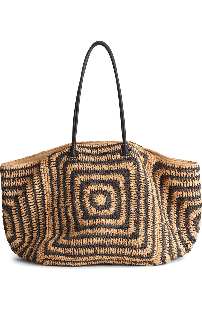 Madewell The Two-Toned Straw Tote Bag, Main, color,