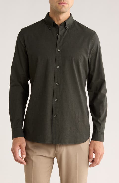 Stretch Cotton Button-Down Oxford Shirt
