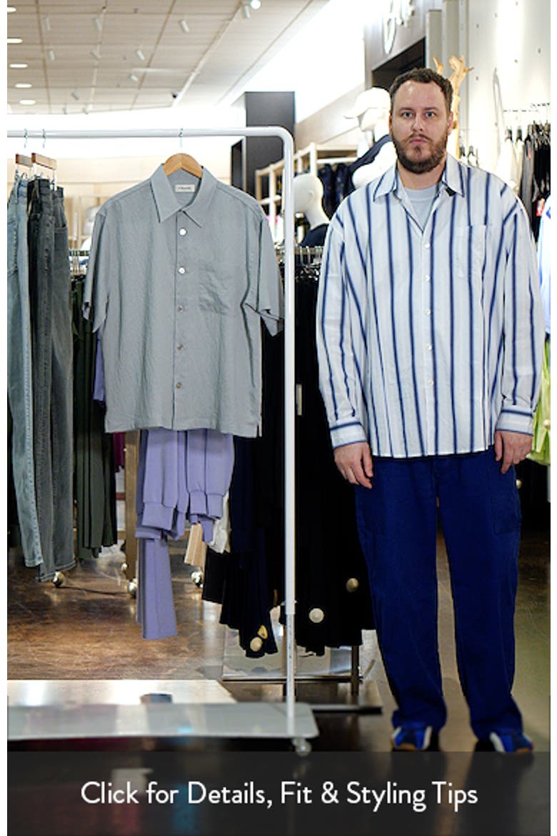 Textured Stripe Short Sleeve Button-Up Shirt video