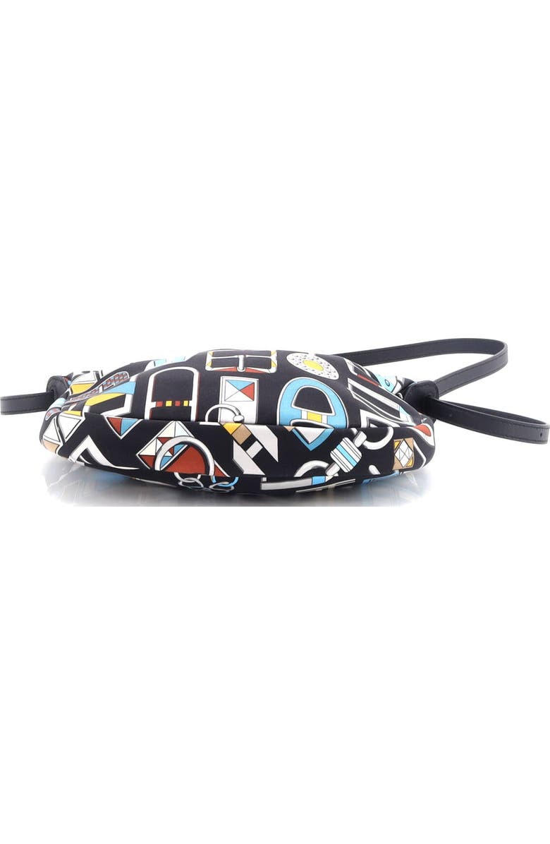 Pre-Owned Hermes Sursoie To Go Pouch Printed Silk and Leather, Alternate, color, Noir
