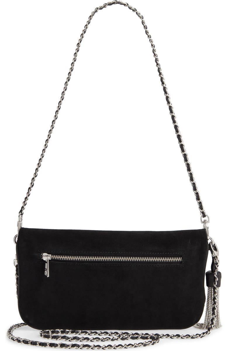 Zadig & Voltaire Rock Tassel Suede Convertible Clutch, Alternate, color,