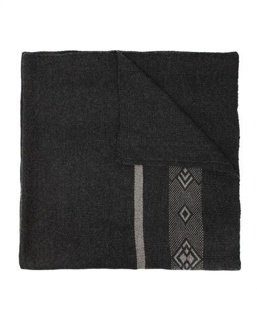 Voz Wide Diagonal Alpaca Blanket In Charcoal/grey